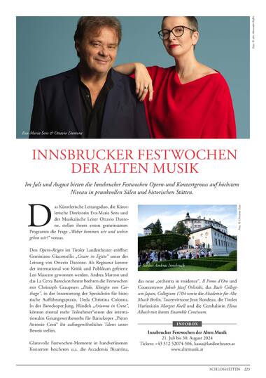 Schlossseiten zu den Innsbrucker Festwochen der Alten Musik