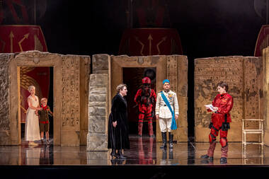 Jonas Kolfer (Sesto), Margherita Maria Sala (Cornelia), Valerio Contaldo (Tolomeo), Arianna Vendittelli (Cesare)  ©BirgitGufler